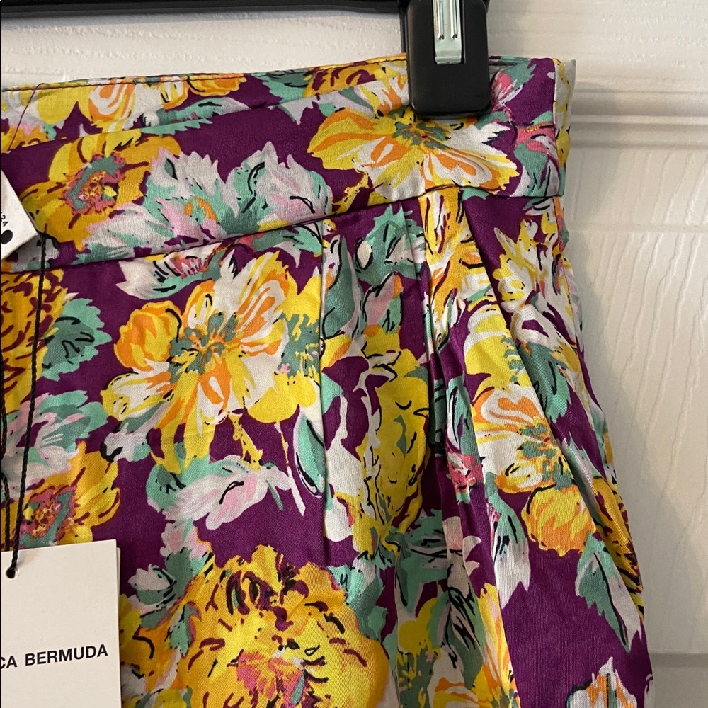 Zara The Bianca Bermuda Multicolor Floral size XS brand new inseam 10”waist 26” - Picture 4 of 12